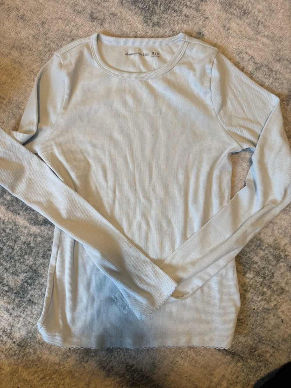 abercrombie kids Light Blue Long Sleeve Ribbed Top